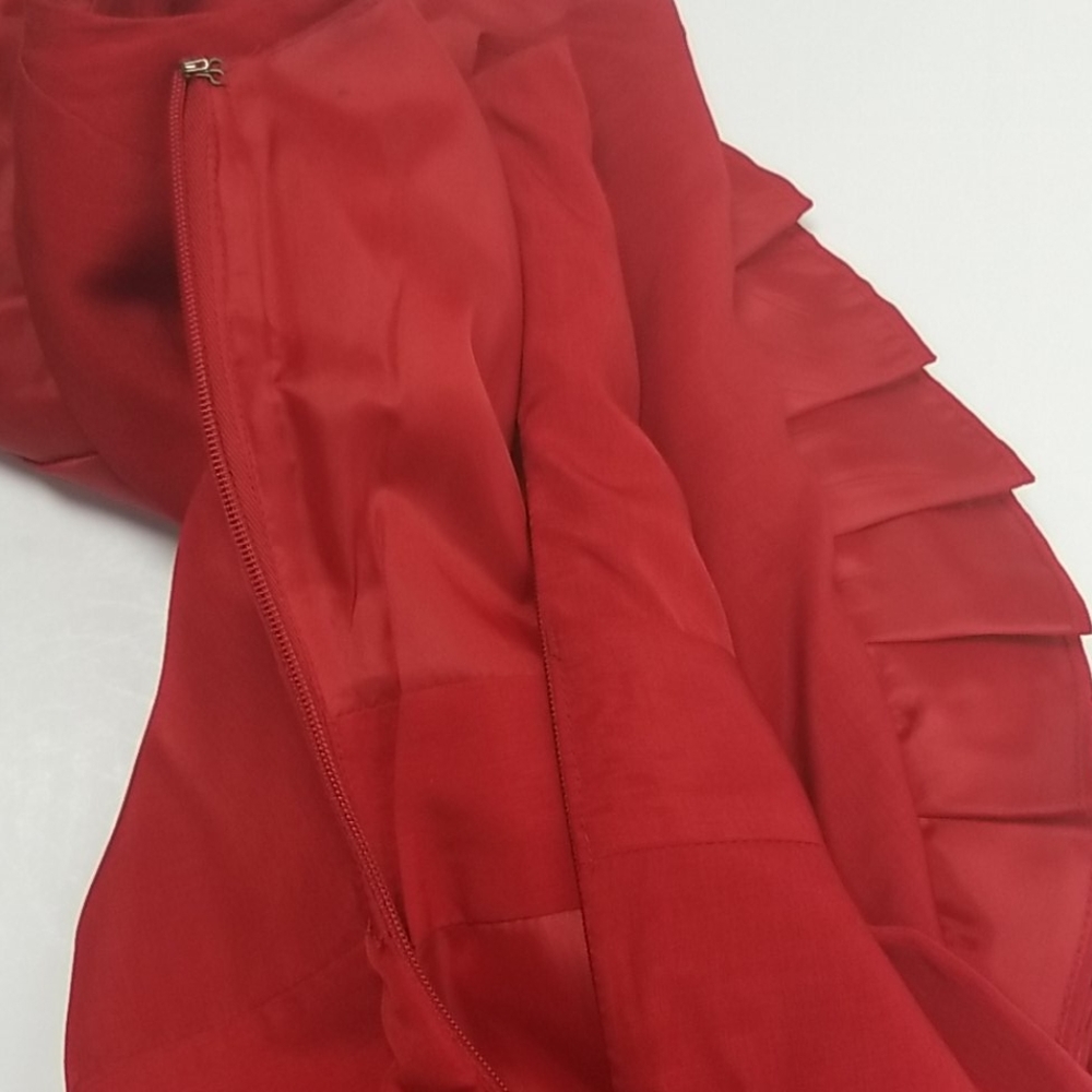 The Limited Red One Shoulder Ruffle Dress 2 - Picture 10 of 11